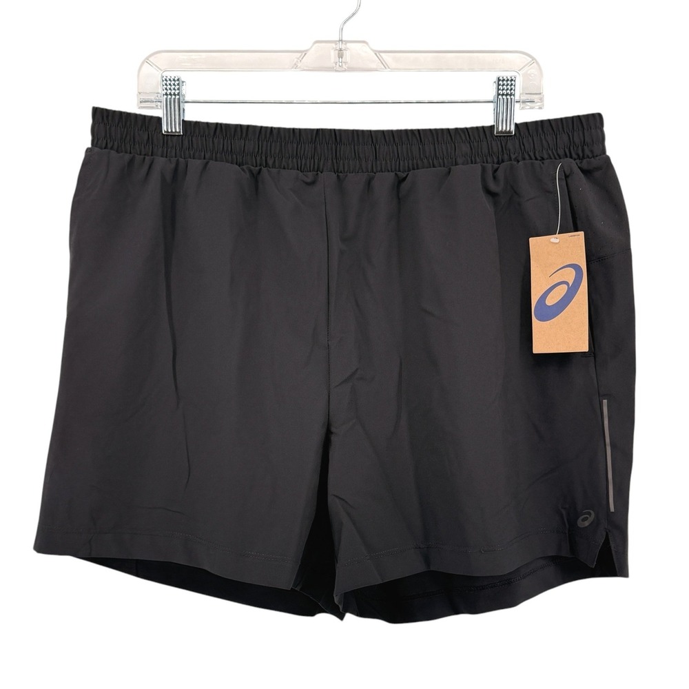 NEW Asics Training Shorts Mens XL Black 5" Inseam Unlined Performance Yoke Gym